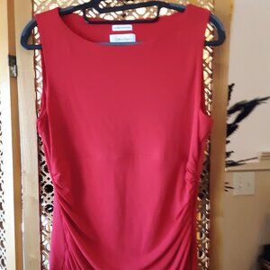 Red stretch ruched Calvin Klein top